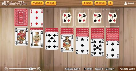Solitaire Flip 3 and flip 1 game modes. . Klondike solitaire bliss turn one